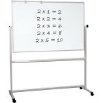 Tableau Blanc Magnetique Double Face Pivotant 90X120Cm A Roulette 2X3